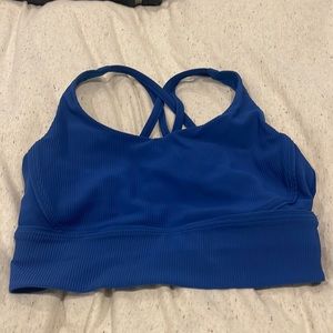 Lululemon size 8 ribbed long line energy bra blue